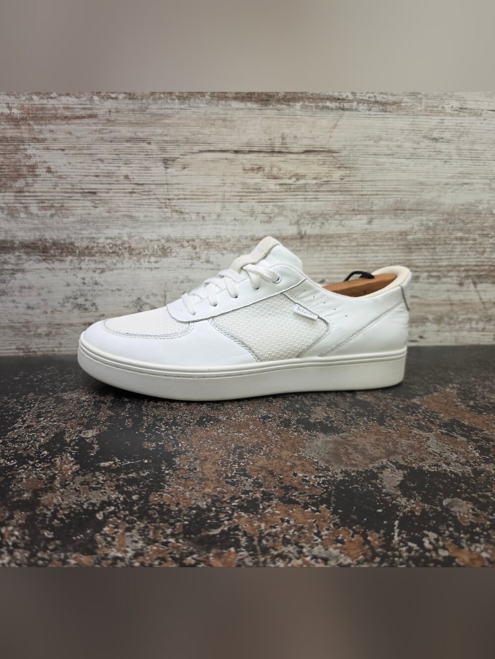 Mens Kizik Sneakers Shoes Sz 8 M Used Hands Free Slip On White Leather